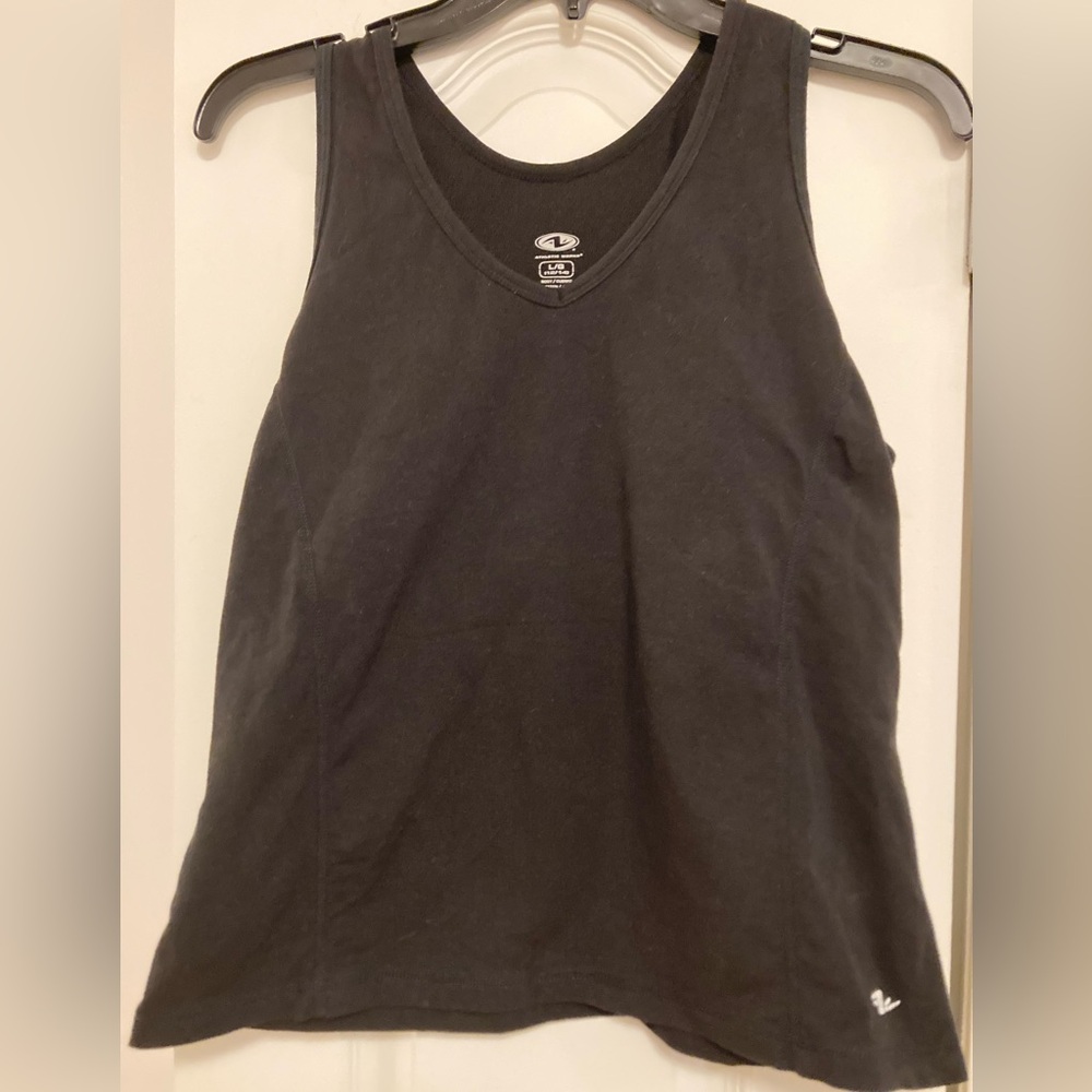 Athletic Works Black Mesh Tank with Float Bra. Size Large